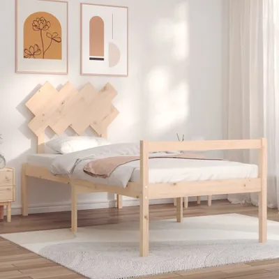 Produktbild von The Living Store Seniorenbett mit Kopfteil 90x200 cm Massivholz