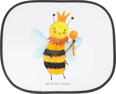 Produktbild von Mr. & Mrs. Panda Sonnenschutz Fürs Auto Biene König - Weiß - Geschenk, blendschutz, für, Hitzeschutz, Sonnenblende