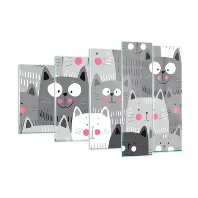 Produktbild von Bilder auf glas - Kittys Tiere Illustration - 150x100cm - Glasbilder - Wandbilder - Kunstdruck - zum Aufhängen bereit - Wanddekoration aus Glas - Glas Bilder - Wandbild auf Glas - GEG150x100-2890