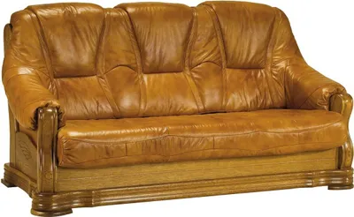 Produktbild von Massives "Sonja" 3-Sitzer Echtledersofa