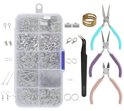 Image de Kit d'accessoires pour la fabrication de bijoux - 710 pièces - pour boucles d'oreilles et bracelets