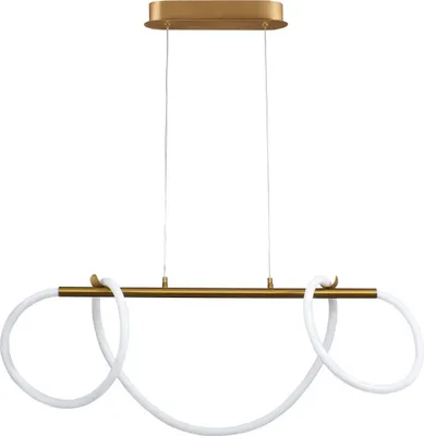 Immagine prodotto di Lampada a sospensione LED EMMA oro-bianca 38W, luce bianca neutra 4450 lm, alluminio, dimensioni: 150x60x20 cm, IP20, Polux