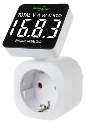 Image de Compteur d'électricité, compteur de coûts énergétiques, prise Schuko, 3680 W, écran LCD