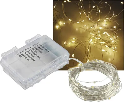 Produktbild von ChiliTec 23097 LED Batterie-Lichterkette "SilverWire80" 80 micro LEDs, 8m, warmweiß, IP44