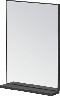 Produktbild von AQUABATOS Badspiegel mit Ablage Matt schwarz Aluminiumrahmen Wandspiegel Hängespiegel rechteckig 50 x 70 cm