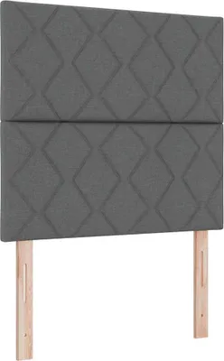 Image de vidaXL Lit boxspring avec matelas gris foncé 90 x 200 cm Tissu