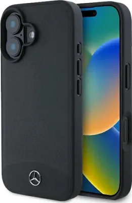 Zdjęcie produktu dla Etui Mercedes Textured Leather MagSafe do iPhone 16 czarny