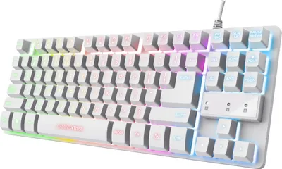Immagine prodotto di Trust GXT 833W THADO, cablato, USB, interruttore a membrana, QWERTY, RGB-LED, bianco