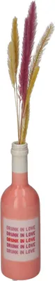 Produktbild von Gift Company Mignon Vase Weinflasche Drunk in love rosa 20cm