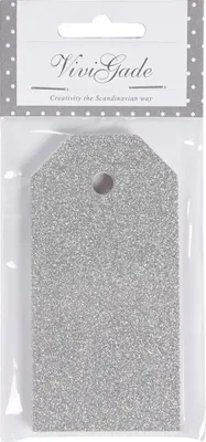 Zdjęcie produktu dla Zawieszki do prezentów srebrny brokat 5x10cm 15szt