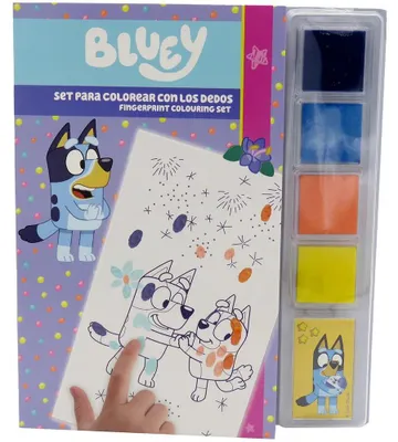 Image de Kit de peinture au doigt Bluey : livre de coloriage avec peintures et modèles