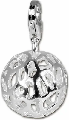 Image de SilberDream Charm pendentif motif balle blanche 925 argent véritable FC801