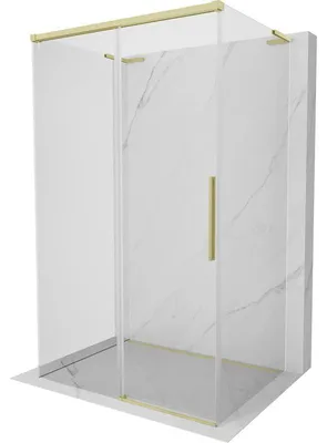 Obrázek produktu pro Mexen Rox-3S L sprchový kout 3-stěnný posuvný 130 x 120 cm, transparentní, zlatá kartáčovaná - 8C2L-130-120-55-00-3S