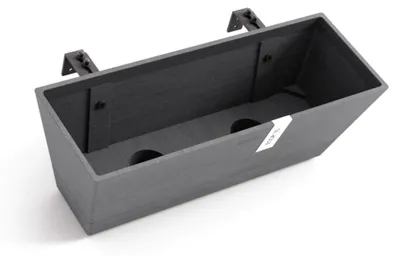 Produktbild von Ecopots Bewässerungsblumenkasten Bruges Balcony 48 cm grau zum Aufhängen
