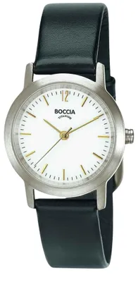 Produktbild von Boccia Titanium 3291-02 Uhr Damenuhr Lederarmband schwarz