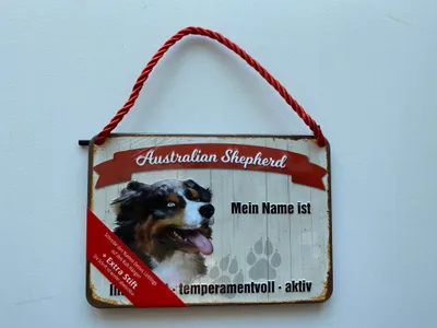Produktbild von Kulthänger Blechschild Australian Shepherd KH-PET002