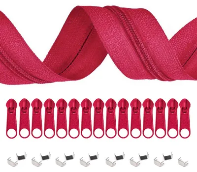 Produktbild von 6m Endlos-Reißverschluss 5mm mit 15 Zippern und 15 Endstücke  freie Farbwahl, Farbe:S146 intense pink