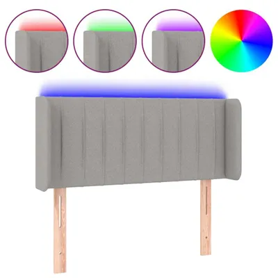 Produktbild von LED Kopfteil Hellgrau 103x16x78/88 cm Stoff