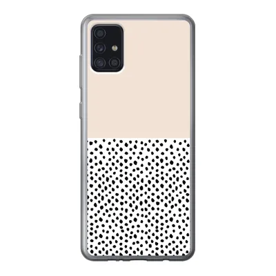 Produktbild von MuchoWow® Handyhülle Schutzhülle Hülle für Samsung Galaxy A52 5G Polka dots - Weiß - Schwarz Silikon Softcase Handy Hülle - Umschlag