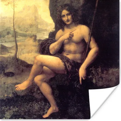 Produktbild von MuchoWow® Poster Der heilige Johannes in der Wüste - Leonardo da Vinci 30x30 cm - Wandposter - Printing