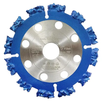 Image de Disque de coupe en carbure de tungstène de 125 mm pour le bois, les racines, le caoutchouc, le plastique, avec un alésage de 22,23/15,875 mm