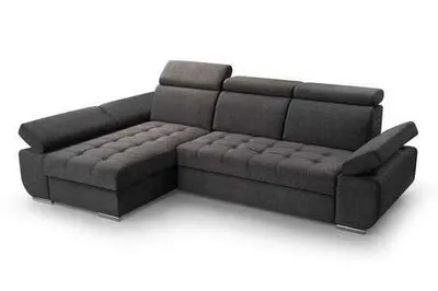 Produktbild von BEAUTYSOFA Ecksofa mit Schlaffunktion BIANCA, Ottomane Links, L-Form, Farbe: Graphit (Vogue16)