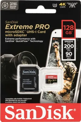 Immagine prodotto di SanDisk microSDXC 128GB Extreme Pro A2 C10 V30 UHS-I U3
