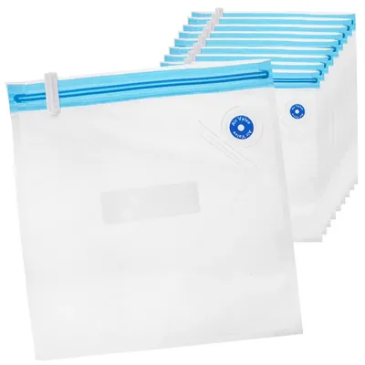 Image de Sacs de conservation sous vide pour aliments - Sacs alimentaires - 22 x 21 cm - Lot de 10