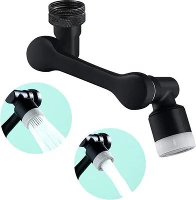 Produktbild von Drehbare Küchenkranarmatur 1080° drehbar schwarz