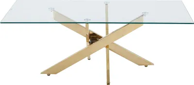 Produktbild von Couchtisch aus gehärtetem Glas und vergoldetem Metall - Transparent - COSIMA
