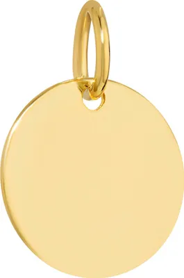 Produktbild von 11mm Kettenanhänger Goldplättchen rund 333 Gelbgold 8 Karat Gravurplatte poliert