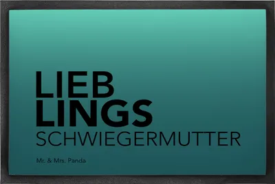 Produktbild von Mr. & Mrs. Panda fußmatte Schwiegermutter 40 x 60 cm - Geschenk, Schmutzmatte, Bodenvorleger, Spruch, angeheiratet, Mutter, Dankeschön, Türmatte, des Ehepartners