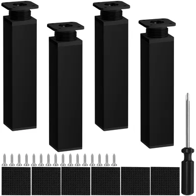 Obrázok produktu pre Nastaviteľné nožičky na nábytok, 4 kusy, výška nastaviteľná od 0 do 20 mm, dĺžka 20 cm