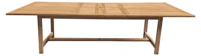 Immagine prodotto di AXI Raisa Tavolo da giardino rettangolare allungabile - Marrone | Mobile da pranzo effetto teak per giardino / terrazza / esterni | Per 10-12 persone | 240-320 cm