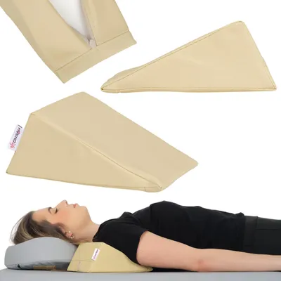 Produktbild von Habys Lagerungskeil, für Massage und Therapie, Lagerungskissen, Lagerungsmaterial, Physiotherapie, Orthopädisch, Grüße:20x15x10cm Beige