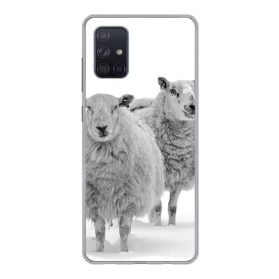 Produktbild von MuchoWow® Handyhülle Schutzhülle Hülle für Samsung Galaxy A51 5G Schafe - Schnee - Weiß Silikon Softcase Handy Hülle - Abbildung