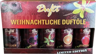 Immagine prodotto di 20x Dufti 100% oli essenziali lampada di fragranza 5 bottiglie da 10ml deodorante per ambienti natalizi