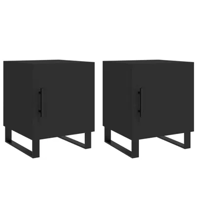Produktbild von Nachttische 2 Stk. Schwarz 40x40x50 cm Holzwerkstoff