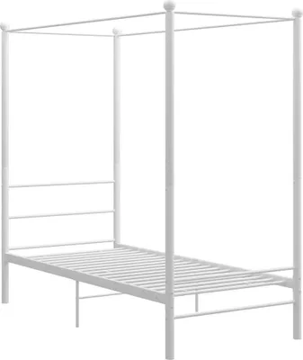 Produktbild von vidaXL Himmelbett Weiß Metall 90x200 cm