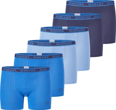Produktbild von Schiesser 6er Pack Kids Boys 95/5 Organic Baumwolle Retro Short / Pant Mit komfortablen Webgummibund mit Logo, Extra hautfreundlich für höchsten Tragekomfort, Herrlich komfortabler Beinausschnitt