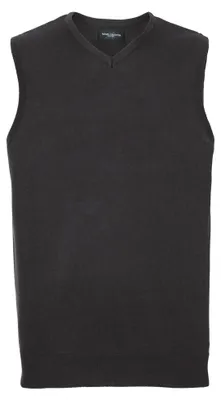 Produktbild von Russell Collection Herren Strick-Pullunder mit V Ausschnitt FK735 (2XS) (Schwarz)