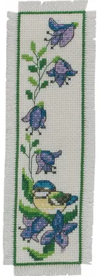 Zdjęcie produktu dla Permin zestaw do haftu krzyżykowego "Zakładka sikorka", wzór liczony, 7x22cm, 05-3192