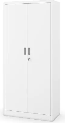 Produktbild von Aktenschrank Lagerschrank Mehrzweckschrank Metallschrank 4 Fachböden Pulverbeschichtung Stahlblech 175 cm x 80 cm x 40 cm Weiß
