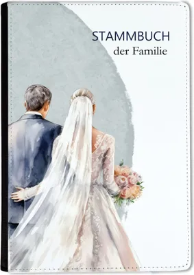Produktbild von Familienstammbuch, Stammbuch A5 Brautpaar Blau Weiß Kreis Stammbuch der Familie, für Hochzeit