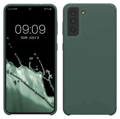 Produktbild von kwmobile Handyhülle für Samsung Galaxy S21 Plus Hülle - Case Silikon - Kabelloses Laden - Schutzhülle Cover in Tannengrün