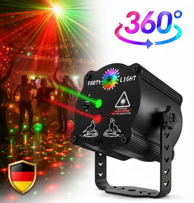 Produktbild von RGB Discokugel Party Lampe mit Fernbedienung 360° Drehbar LED Strobe USB Schwarz