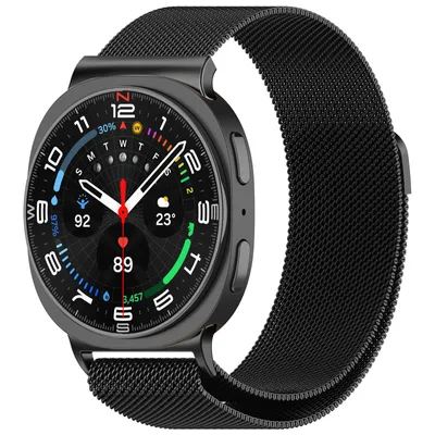 Produktbild von FFO2World Luxus-Milanaise-Armband für Samsung Galaxy Watch 8 / 8 Classic (40/44/46 mm) – Edelstahl-Uhrenarmband – Schwarz