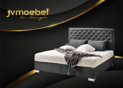 Produktbild von Chesterfield Boxspring Bett Textil Schlafzimmer Möbel Moderne Betten Stoff Neu