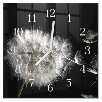 Produktbild von Tulup Glasuhr Wanduhr Küchenuhr Echt-Glas 30x30 cm Modern Dekorativ Geräuschlos Weiße Zeiger - Löwenzahn