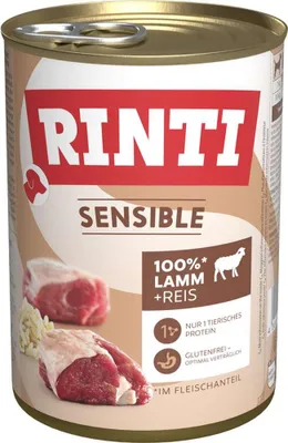Produktbild von Rinti - Sensible 6x400g  |  Lamm & Reis